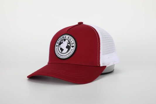 Stigmakills® Trucker Hat -red/white with white patch