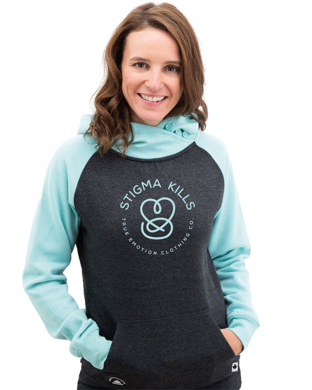 Ladies Stigmakills™ Hoodie - dark heather with teal