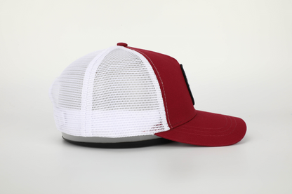 Stigmakills™ Trucker Hat -red//white with white patch